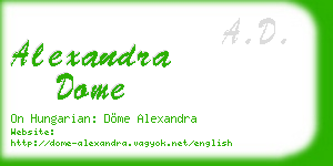 alexandra dome business card